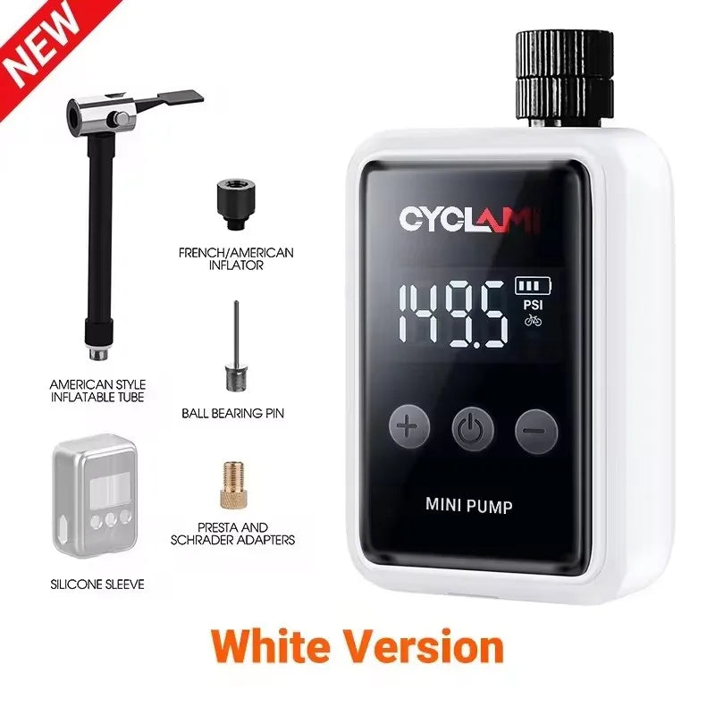 Bicycle Electric Inflation Pump Mini Portable 150Psi High Pressure Air Inflator Bicycle Electric Inflation Pump Mini Portable 150Psi High Pressure Air Inflator
